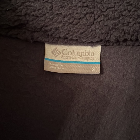 Women’s Columbia full zip Sherpa fleece navy jacket-size small - Picture 8 of 11